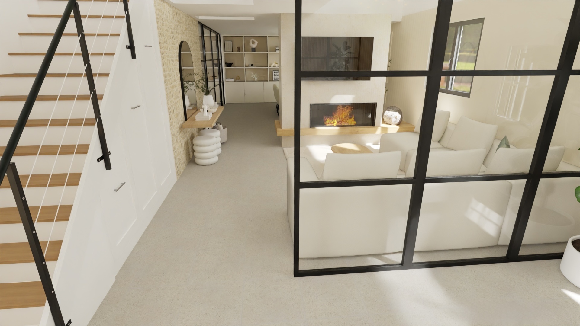 Projection 3D d’un projet de décoration intérieure Oléa